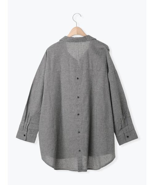 Samansa Mos2（サマンサ モスモス）の「後ろ釦スキッパーチュニック（チュニック・レディース・ベージュ/パープル/イエロー/グリーン/チャコールグレー・F）」の20枚目の写真