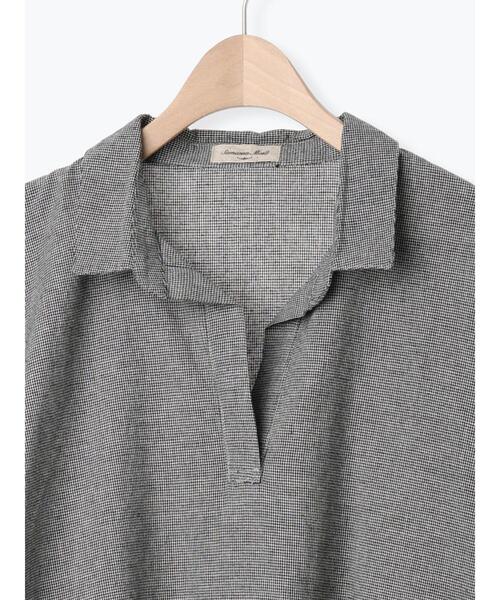 Samansa Mos2（サマンサ モスモス）の「後ろ釦スキッパーチュニック（チュニック・レディース・ベージュ/パープル/イエロー/グリーン/チャコールグレー・F）」の21枚目の写真