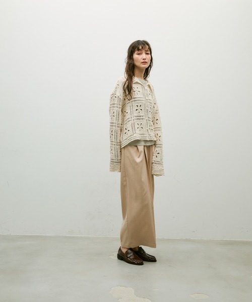 Lutim by u(ルチバイユー)の「Flower patch crochet polo cardigan / フラワーパッチクロシェポロカーデ(カーディガン/ボレロ・レディース・ナチュラル/ブラック・FREE)」の9枚目の写真