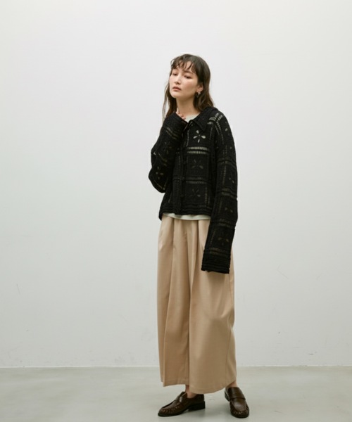 Lutim by u(ルチバイユー)の「Flower patch crochet polo cardigan / フラワーパッチクロシェポロカーデ(カーディガン/ボレロ・レディース・ナチュラル/ブラック・FREE)」の13枚目の写真