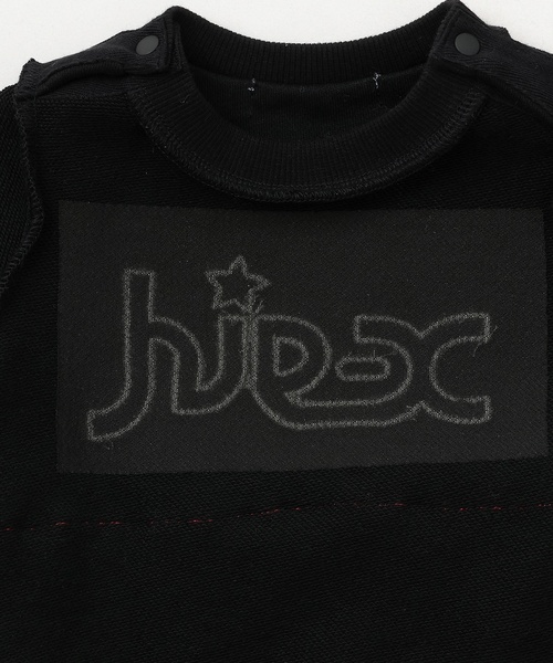 X-girl Stages（エックスガールステージス）の「チェックロゴワンピース風カバーオール（ロンパース・キッズ・ブラック/アイボリー・70cm）」の12枚目の写真