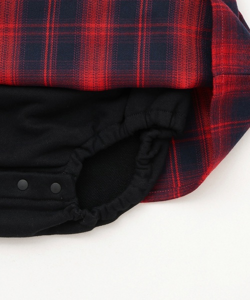 X-girl Stages（エックスガールステージス）の「チェックロゴワンピース風カバーオール（ロンパース・キッズ・ブラック/アイボリー・70cm）」の14枚目の写真