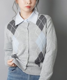 SPINNS | ワンホン女子を先取り♪配色アーガイルの大人可愛い万能カーデ(カーディガン/ボレロ)