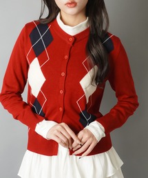 SPINNS | ワンホン女子を先取り♪配色アーガイルの大人可愛い万能カーデ(カーディガン/ボレロ)