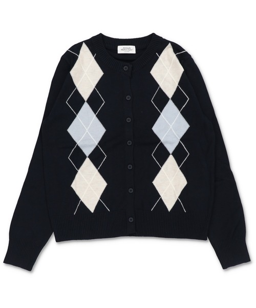 SPINNS(スピンズ)の「ワンホン女子を先取り♪配色アーガイルの大人可愛い万能カーデ(カーディガン/ボレロ・レディース・ワイン/ネイビー/グレー・ONESIZE)」の18枚目の写真