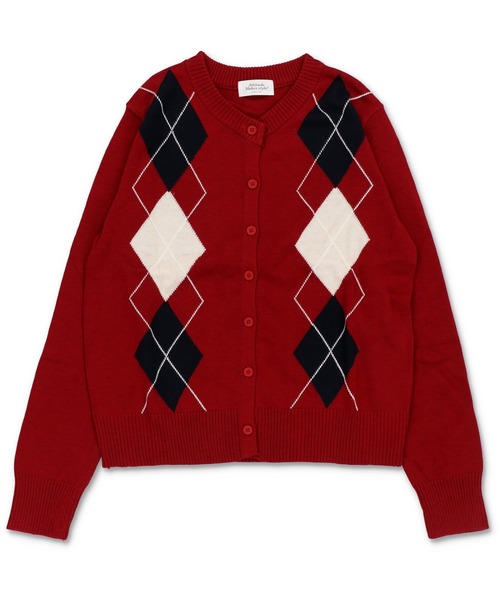 SPINNS(スピンズ)の「ワンホン女子を先取り♪配色アーガイルの大人可愛い万能カーデ(カーディガン/ボレロ・レディース・ワイン/ネイビー/グレー・ONESIZE)」の19枚目の写真