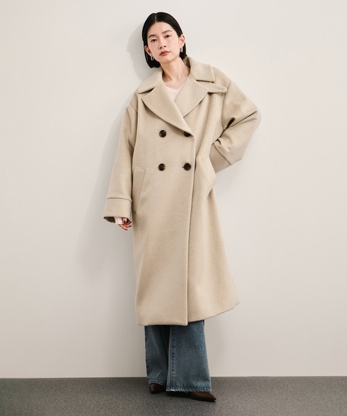 le cercle ADAM ET ROPE'（ルセルクルアダムエロペ）の「2WAYスタンドカラーロングコート（その他アウター・レディース・モスグリーン/ベージュ/ブラック・FREE）」の20枚目の写真