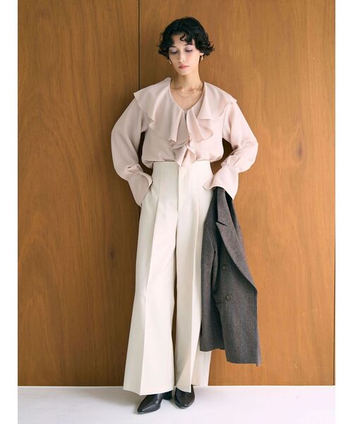 LAGUNAMOON（ラグナムーン）の「クレープフリルブラウス（シャツ/ブラウス・レディース・ホワイト/ベージュ・FREE）」の7枚目の写真