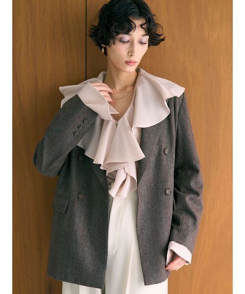 LAGUNAMOON（ラグナムーン）の「クレープフリルブラウス（シャツ/ブラウス・レディース・ホワイト/ベージュ・FREE）」の8枚目の写真