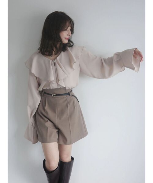 LAGUNAMOON（ラグナムーン）の「クレープフリルブラウス（シャツ/ブラウス・レディース・ホワイト/ベージュ・FREE）」の13枚目の写真