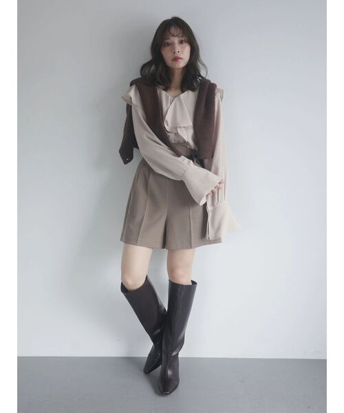 LAGUNAMOON（ラグナムーン）の「クレープフリルブラウス（シャツ/ブラウス・レディース・ホワイト/ベージュ・FREE）」の16枚目の写真