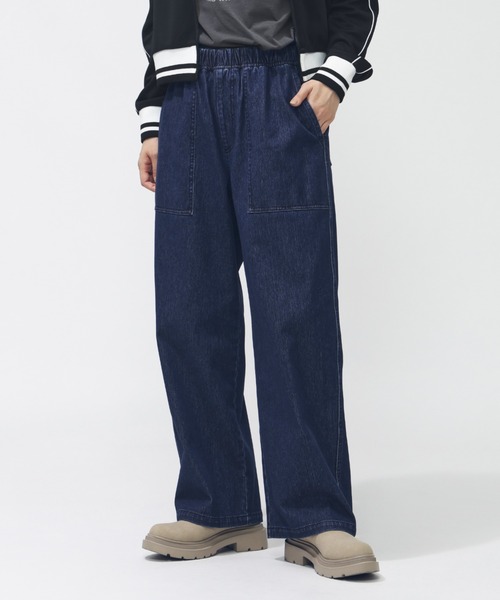 TIGORA（ティゴラ）の「ティゴラ TIGORA デニムワイドパンツ（デニムパンツ・レディース・サックスブルー/ダークブルー・S/M/L/XL）」の2枚目の写真