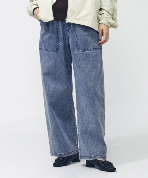 TIGORA（ティゴラ）の「ティゴラ TIGORA デニムワイドパンツ（デニムパンツ・レディース・サックスブルー/ダークブルー・S/M/L/XL）」の3枚目の写真