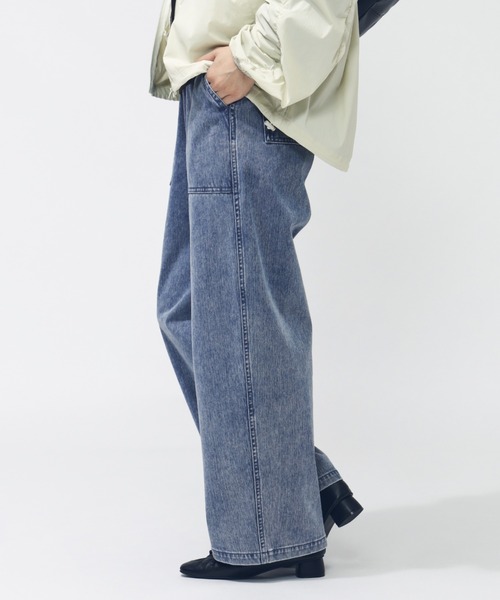 TIGORA（ティゴラ）の「ティゴラ TIGORA デニムワイドパンツ（デニムパンツ・レディース・サックスブルー/ダークブルー・S/M/L/XL）」の4枚目の写真