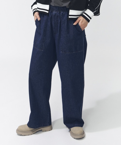 TIGORA（ティゴラ）の「ティゴラ TIGORA デニムワイドパンツ（デニムパンツ・レディース・サックスブルー/ダークブルー・S/M/L/XL）」の9枚目の写真