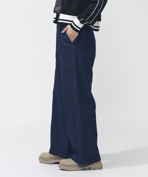 TIGORA（ティゴラ）の「ティゴラ TIGORA デニムワイドパンツ（デニムパンツ・レディース・サックスブルー/ダークブルー・S/M/L/XL）」の10枚目の写真