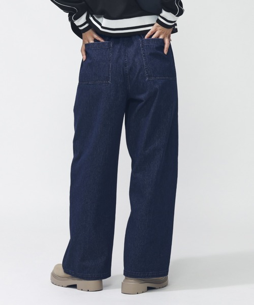 TIGORA（ティゴラ）の「ティゴラ TIGORA デニムワイドパンツ（デニムパンツ・レディース・サックスブルー/ダークブルー・S/M/L/XL）」の11枚目の写真