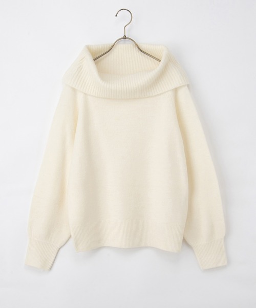 Honeys（ハニーズ）の「【軽ふわっニット】オフショルニット（ニット/セーター・レディース・アイボリー/ピンク/ラベンダー/杢グレー・S/M/L）」の16枚目の写真