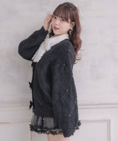 ROJITA（ロジータ）の「ハートケーブルカーディガン（カーディガン/ボレロ・レディース・ブラック/ピンク/ホワイト・FREE）」の19枚目の写真