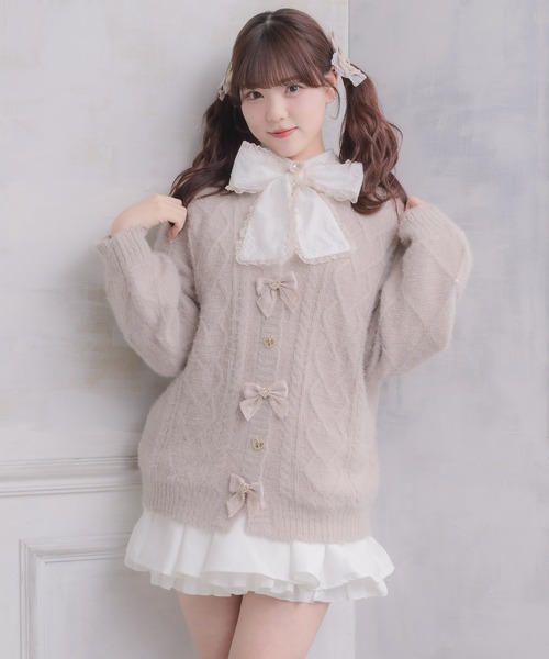 ROJITA（ロジータ）の「ハートケーブルカーディガン（カーディガン/ボレロ・レディース・ブラック/ピンク/ホワイト・FREE）」の22枚目の写真