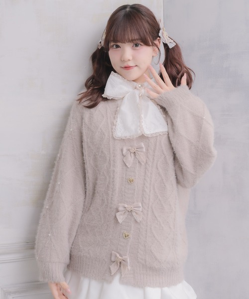 ROJITA（ロジータ）の「ハートケーブルカーディガン（カーディガン/ボレロ・レディース・ブラック/ピンク/ホワイト・FREE）」の13枚目の写真