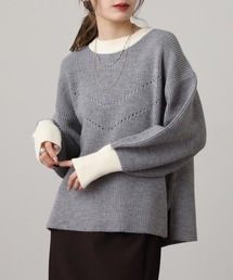 YULA ポイントカラー ラメミックスプルオーバー