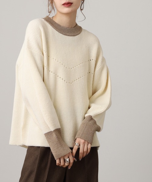 【新品未使用】FairLiar ラッフルポイントニット WEB限定カラー】ラッフルフリルレイヤーニット（ニット/セーター