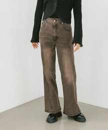 Name. デニム フレアパンツ　ブラウン Asterellivi ジーンズ デニム デニムパンツ フレアデニムパンツ