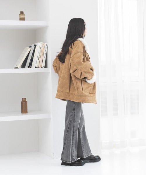 Heather（ヘザー）の「【ウエストサイドボタンで自由にフィット】ハイウエストワイドフレアデニムパンツ　606097（デニムパンツ・レディース・ブラウン/グレー/ブルー/ライトブルー・S/M）」の7枚目の写真