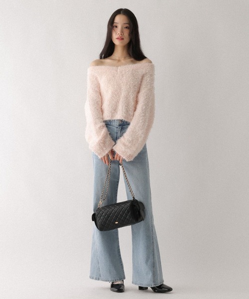 Heather（ヘザー）の「【ウエストサイドボタンで自由にフィット】ハイウエストワイドフレアデニムパンツ　606097（デニムパンツ・レディース・ブラウン/グレー/ブルー/ライトブルー・S/M）」の22枚目の写真