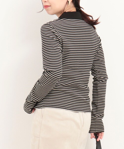 fredy couleur(フレディクルール)の「ボーダーリブ衿付きカーディガン(ニット/セーター・レディース・グレー系その他/ホワイト系その他2/ブラック系その他・38)」の15枚目の写真