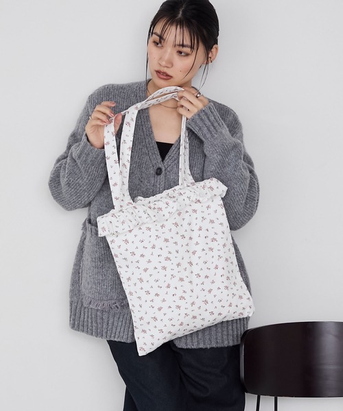 forksy.(フォルクシー)の「【forksy.】フリルアソート巾着トートバッグ / A4収納可能(トートバッグ・レディース・ブラック系1/ホワイト系/ブラック/グレー系/ブラック系2/オフホワイト・FREE)」の22枚目の写真