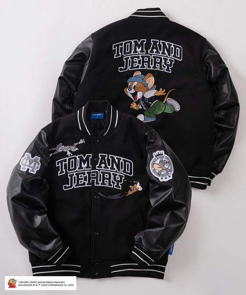 セール】【72】【TOM＆JERRY/トムとジェリー】ワッペン刺繍 袖切替