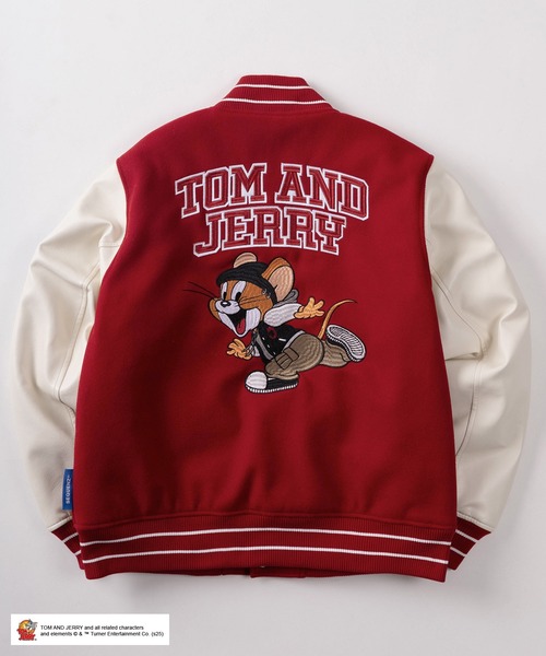 セール】【72】【TOM＆JERRY/トムとジェリー】ワッペン刺繍 袖切替