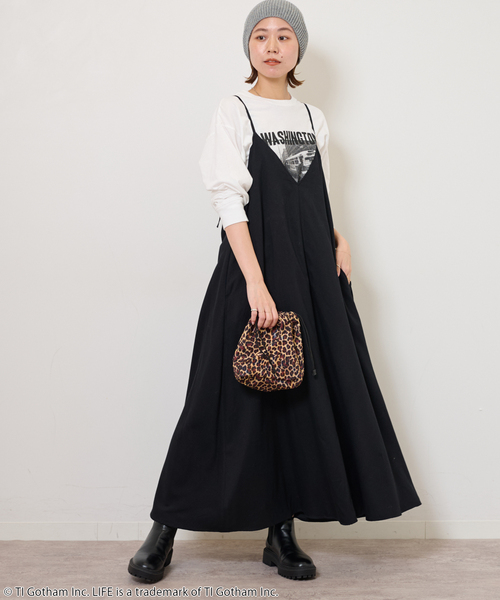 JOURNAL STANDARD relume（ジャーナルスタンダード　レリューム）の「《WEB限定追加》ウォッシャブルブラッシュロングキャミワンピース（ワンピース・レディース・ブラック/チャコールグレー・FREE）」の22枚目の写真