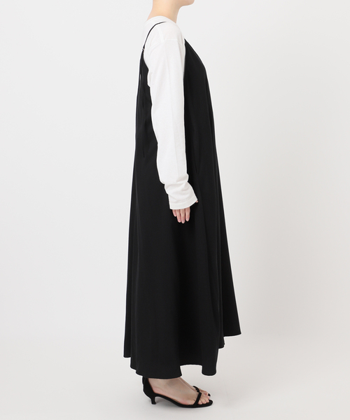 JOURNAL STANDARD relume（ジャーナルスタンダード　レリューム）の「《WEB限定追加》ウォッシャブルブラッシュロングキャミワンピース（ワンピース・レディース・ブラック/チャコールグレー・FREE）」の12枚目の写真