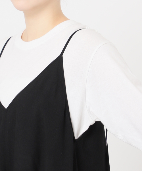 JOURNAL STANDARD relume（ジャーナルスタンダード　レリューム）の「《WEB限定追加》ウォッシャブルブラッシュロングキャミワンピース（ワンピース・レディース・ブラック/チャコールグレー・FREE）」の10枚目の写真