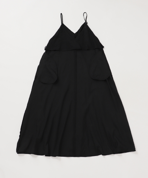 JOURNAL STANDARD relume（ジャーナルスタンダード　レリューム）の「《WEB限定追加》ウォッシャブルブラッシュロングキャミワンピース（ワンピース・レディース・ブラック/チャコールグレー・FREE）」の6枚目の写真