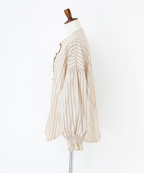 n'OrLABEL(ノアールレーベル)の「ストライププリントコーデュロイブラウス(シャツ/ブラウス・レディース・グリーン/ベージュ・FREE)」の22枚目の写真