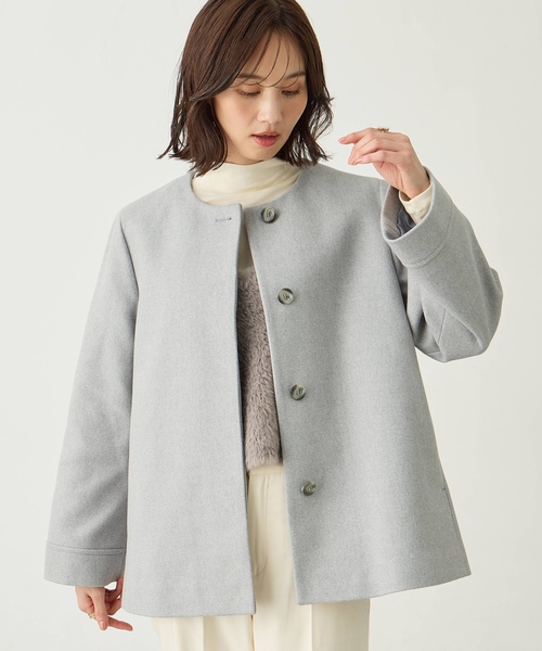 セール】ノーカラーショートコート【軽量】（その他アウター）｜A/C