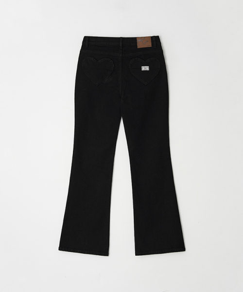 RONRON(ロンロン)の「BACK HEART STITCH POCKET BOOTSCUT DENIM SPAN PANTS BLACK(デニムパンツ・レディース・その他・SMALL/MEDIUM)」の2枚目の写真