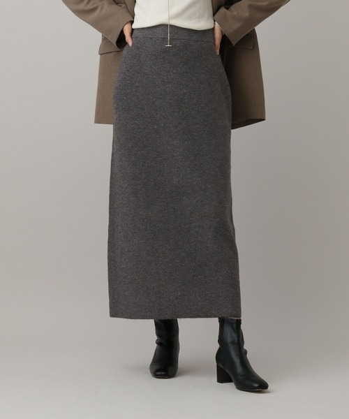 GLOBAL WORK（グローバルワーク）の「MATINEE LINE/ウール混Aラインスカート/611156（スカート・レディース・ブラウン/チャコール/グレイッシュベージュ・MEDIUM/LARGE）」の2枚目の写真