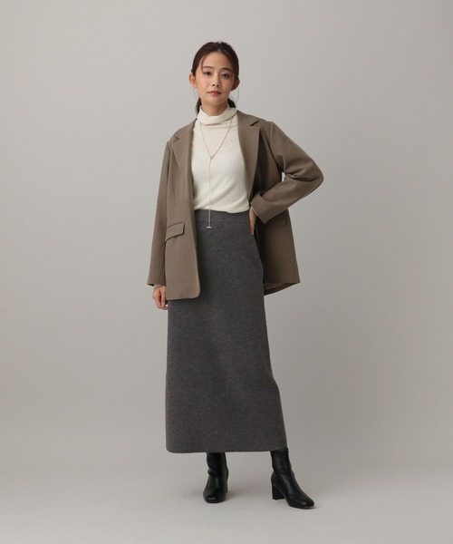 GLOBAL WORK（グローバルワーク）の「MATINEE LINE/ウール混Aラインスカート/611156（スカート・レディース・ブラウン/チャコール/グレイッシュベージュ・MEDIUM/LARGE）」の4枚目の写真