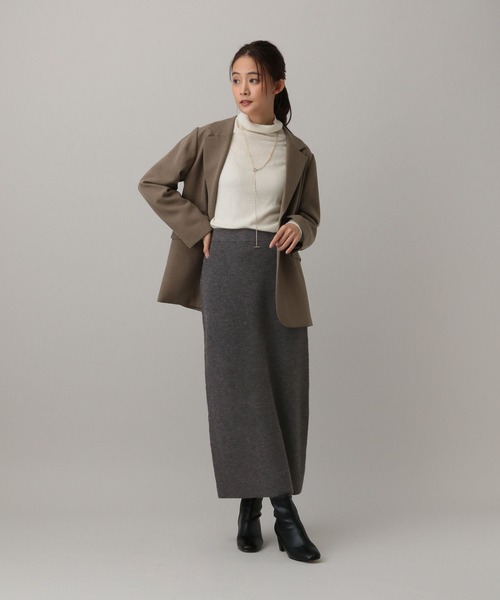 GLOBAL WORK（グローバルワーク）の「MATINEE LINE/ウール混Aラインスカート/611156（スカート・レディース・ブラウン/チャコール/グレイッシュベージュ・MEDIUM/LARGE）」の5枚目の写真