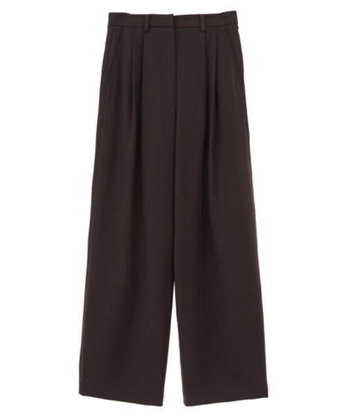 CLANE(クラネ)の「【CLANE/クラネ】BASIC TUCK PANTS/ベーシックタックパンツ(スラックス・レディース・ブラウン/ブラック・1/2)」の2枚目の写真