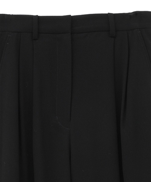 CLANE(クラネ)の「【CLANE/クラネ】BASIC TUCK PANTS/ベーシックタックパンツ(スラックス・レディース・ブラウン/ブラック・1/2)」の3枚目の写真