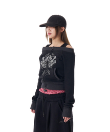 CROS2 Off-shoulder Zip-Up (Black)