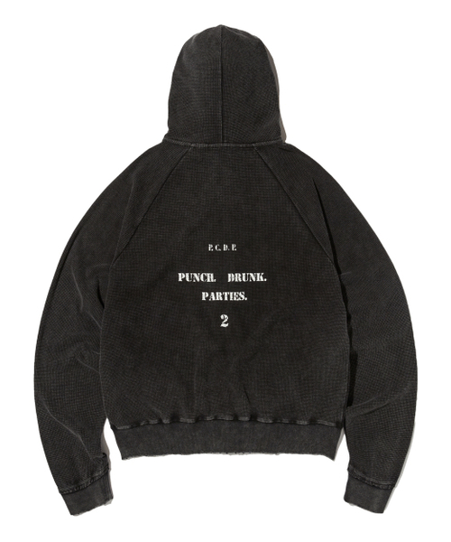 PUNCH DRUNK PARTIES(パンチドランクパーティーズ)の「PCDP Washed Waffle Zip-up Hoodie (WASHED BLACK)(パーカー・メンズ・その他・1/2)」の2枚目の写真