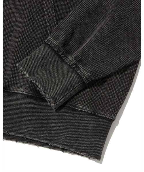 PUNCH DRUNK PARTIES(パンチドランクパーティーズ)の「PCDP Washed Waffle Zip-up Hoodie (WASHED BLACK)(パーカー・メンズ・その他・1/2)」の5枚目の写真