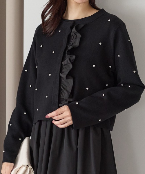Neige(ネージュ)の「ジュエルフリルカーディガン(カーディガン/ボレロ・レディース・ブラック/アイボリー/グレー・ONE SIZE)」の2枚目の写真
